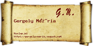 Gergely Mária névjegykártya