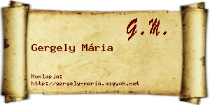 Gergely Mária névjegykártya